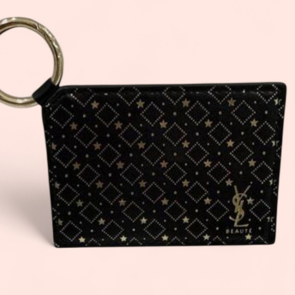 Yves Saint Laurent Accessories - Yves Saint Laurent Beaute Black Card Holder Keyring with Gold YSL Logo